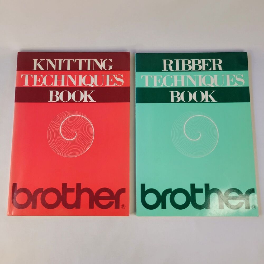 1984 Brother Knitting Techniques & 1985 Ribber Techniques Book Softcover Japan 2